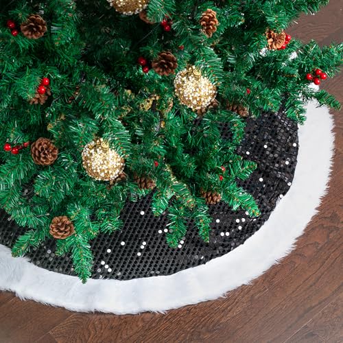 Mr. Pen- Christmas Tree Skirt 48 inches, Knitted Christmas Skirt Tree, Xmas Tree Skirt