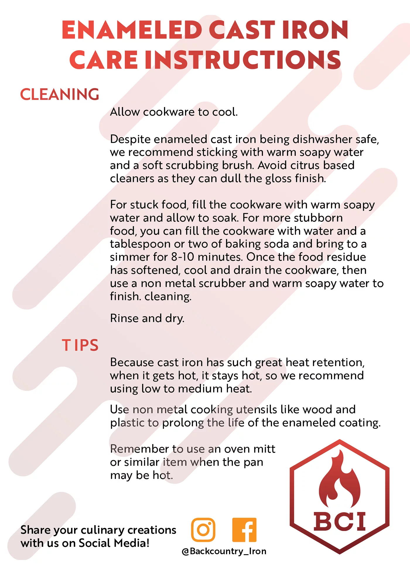 Backcountry Iron Enameled 3.5 Quart Signature Cast Iron Braiser with Lid