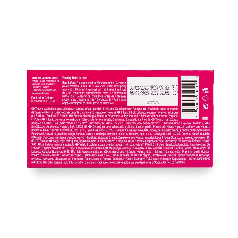 Ahmad Tea Mixed Berry Hibiscus 20 bag Pack of 4