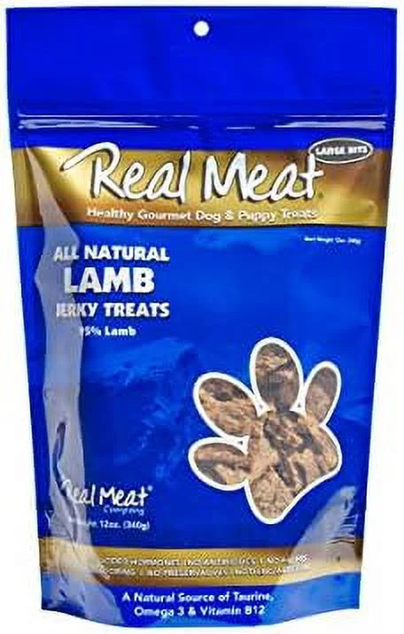 Real Meat Air-Dried Jerky Treats, Free-Range, All-Natural (Lamb, 12oz) Lamb 12 Ounce (Pack of 1)