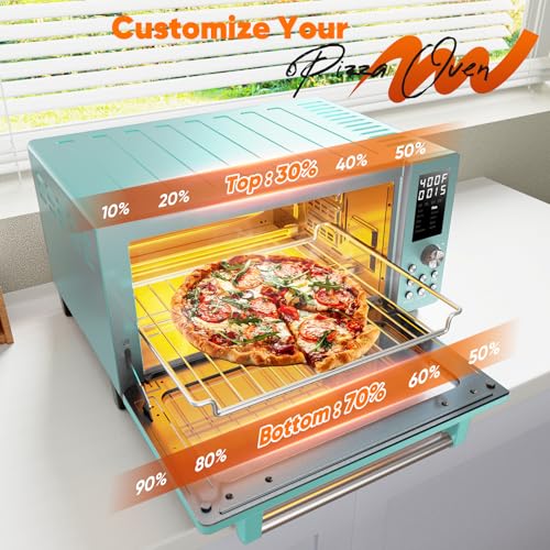 Nuwave Bravo Pro Smart 21QT Toaster Oven Air Fryer Combo, Convection Oven Countertop, 10 functions all in 1, with even & quick crisp technology, 50-450°F, 1800W, Mint Green