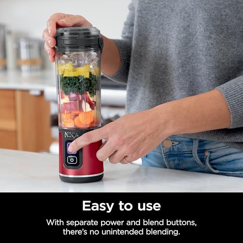 Ninja Blast Portable Blender & Accessories, Cordless, 18oz. Vessel, Personal Blender for Shakes & Smoothies, Leakproof Lid & Sip Spout, USB-C Cord, Dishwasher Safe Parts, BPA Free, Soft Sage, CL155ASG