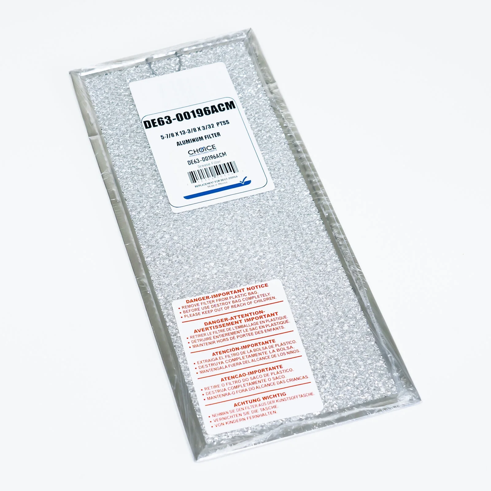 2 Pack of DE63-00196A for Samsung Range Vent Hood Microwave Aluminum Filter