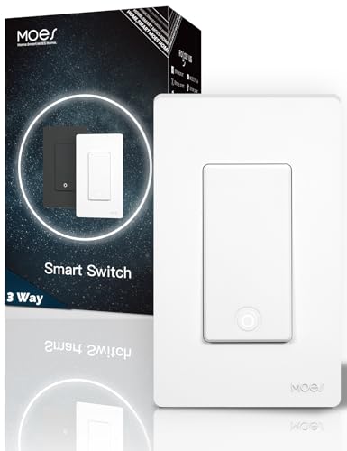 MOES Zigbee 3 Way Double Light Switch, 2 Gang Smart Wall Switches Single Pole, Require Neutral Wire, Support Remote Control, Compatible with Alexa/Google Assistant