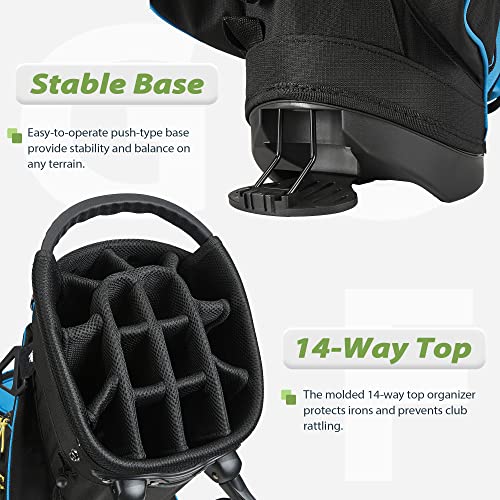 14-Way Golf Stand Bag, Golf Bag with Stand - Lightweight Durable Club Bag for Men & Women