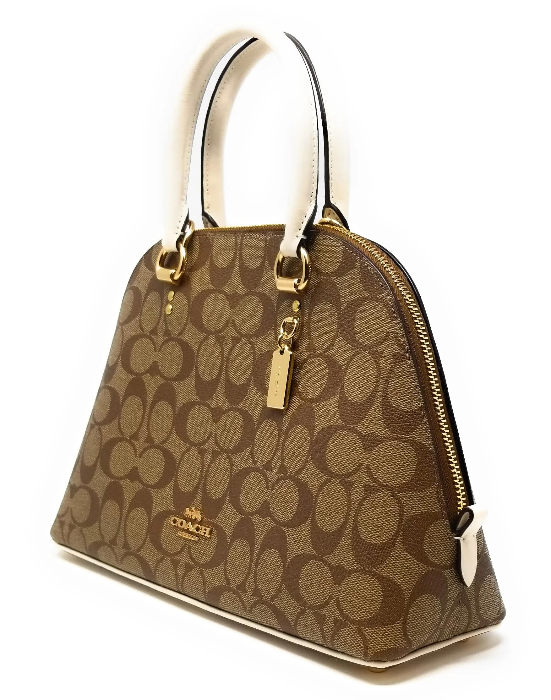 Coach Women's Katy Satchel in Signature Canvas (Khaki Multi)