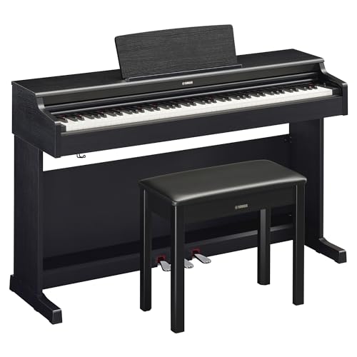 Yamaha Arius, 88-Key Weighted Action Digital Beginner and Intermediate Players, Dynamic Response, Grand Piano Sound, 3-Pedal Unit, Upright Design, Bench Included, Dark Rosewood (YDP105R)