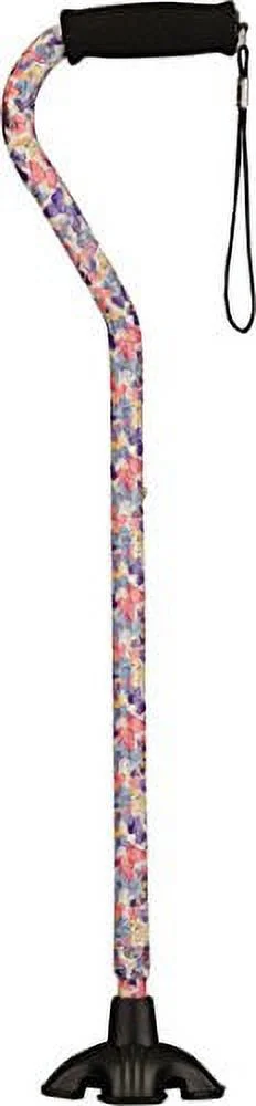 NOVA Medical Products NOVA Sugarcane, Walking Cane with All Terrain Rubber Quad Tip Base and Carrying Strap, Butterfly Symphony Design