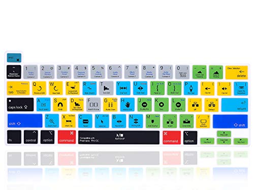 MMDW English Silicone Shortcuts Hotkey Keyboard Cover Skin for MacBook Pro 16 inch A2141 2019+,for MacBook Pro 13 with Magic Keyboard & MacBook Pro M1 Chip A2338/A2251/A2289 2020+ US Version