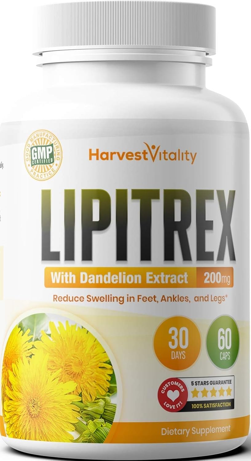 Swollen Feet and Ankles? Lipitrex Helps Reduce Swelling in Legs and Feet from Water Retention, Edema, & Slows Your Ankles from Swelling - Best for an Ankle That is Swollen, Swollen Foot, Edema in Leg