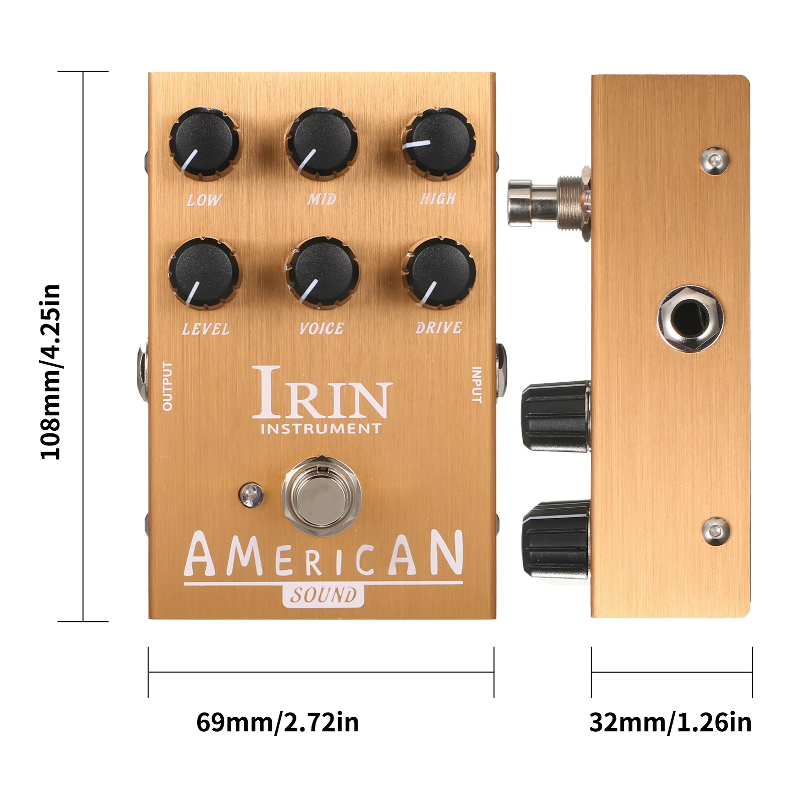 IRINIRIN Guitar Effector Pedal - Fe-der 57del-xe Speaker Simulation for Bass, American Sound