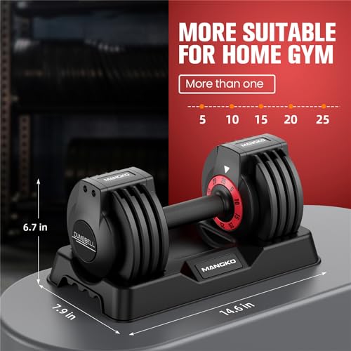 Adjustable Dumbbell 25/55LB Single Dumbbell 5 Weight Options Dumbbell Anti-Slip Metal Handle, Ideal Home Exercise Equipment