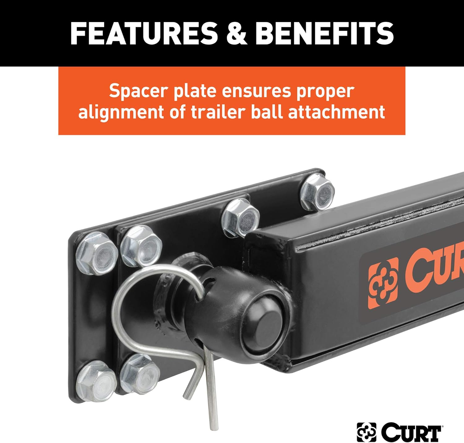 CURT 17062 Round Bar Weight Distribution Hitch with Integrated Lubrication and Sway Control, Up to 10K, 2-in Shank, 2-5/16-Inch Ball, Black