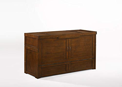 NIGHT & DAY Furniture Murphy Cube Cabinet Bed (White, Queen)