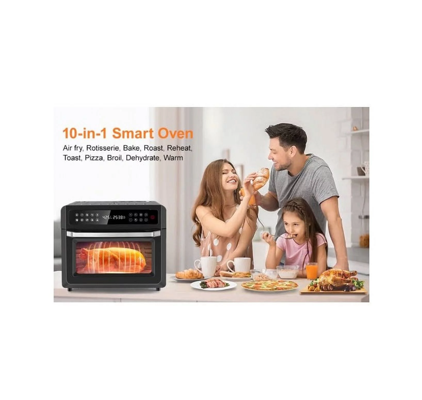 CICIKIKI AO1201X4 20 Quart Air Fryer Toaster Oven Combo, Black