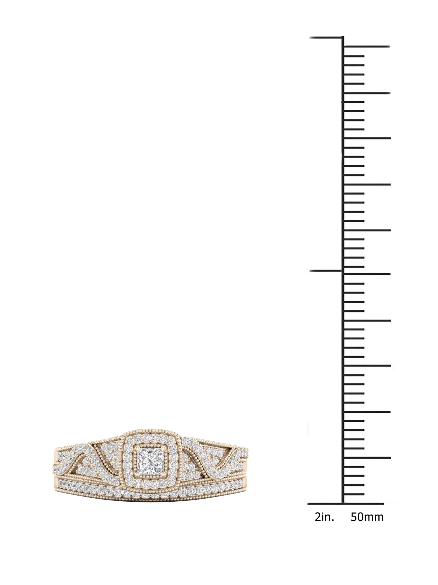 Imperial 3/8Ct TDW Diamond 10k Yellow Gold Halo Bridal Set (H-I, I2)