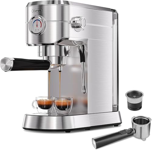 Gevi Espresso Expresso Machine 20 Bar with Auto Milk Frother, Professional Espresso Maker with Steam Wand, Compact Stainless Steel Cappuccino & Latte Machine, Gift for Coffee Lover, Home Baristas