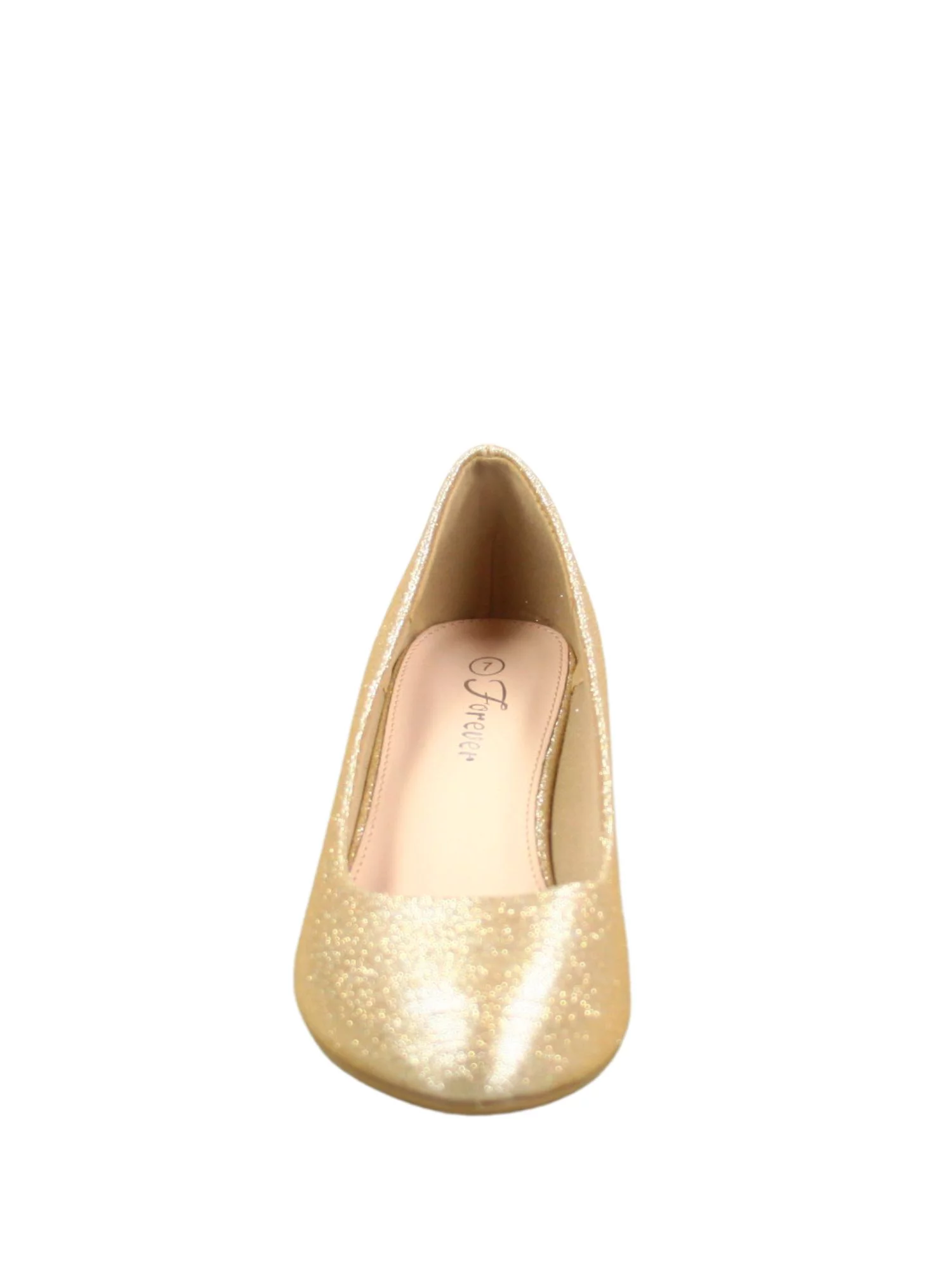 Fisher-8 Women's Slip On Patent Round Toe Low Wedge Heel Pump Shoes ( Champagen, 7.5 )