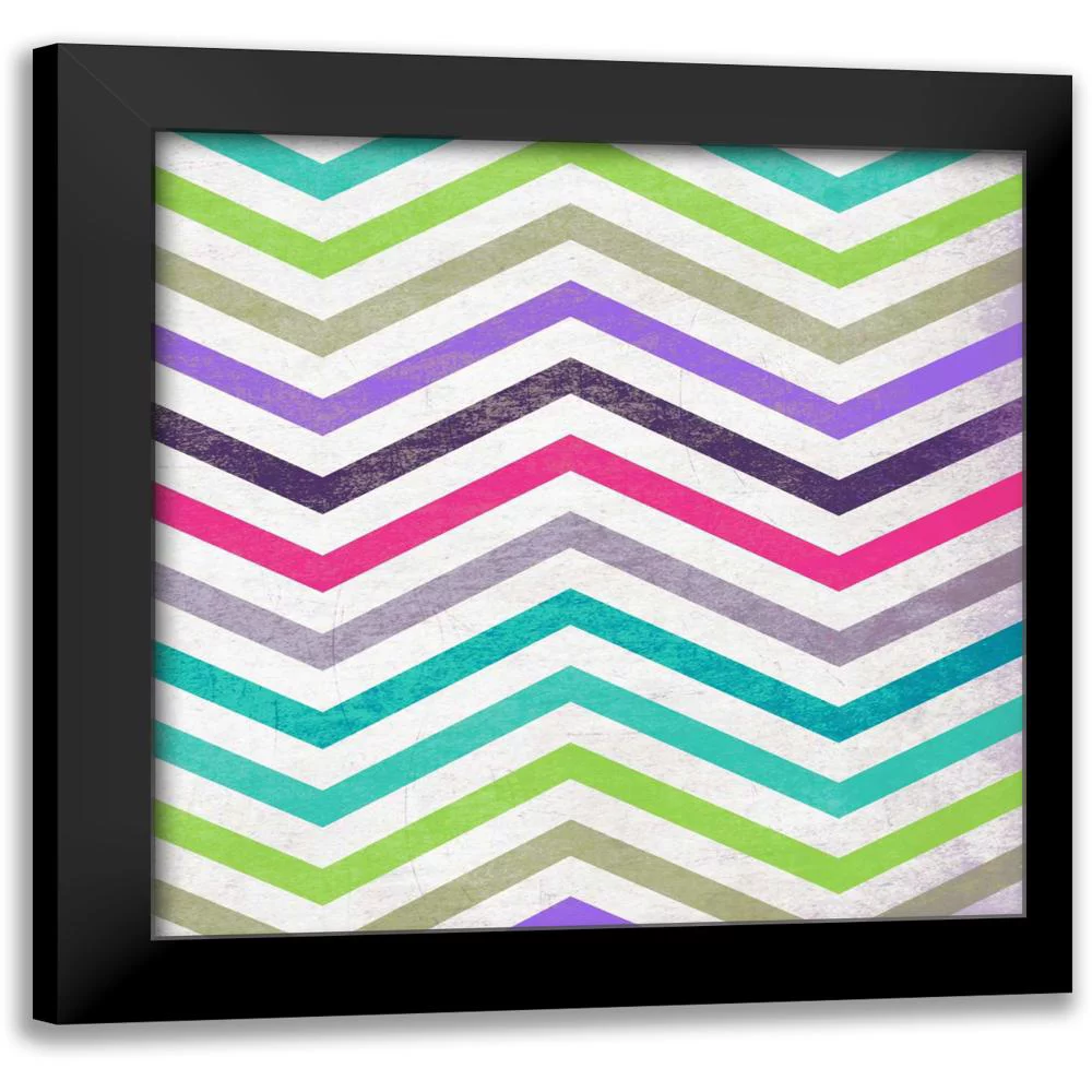 Grey, Jace 12x12 Black Modern Framed Museum Art Print Titled - Glow ZigZag