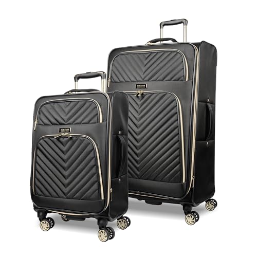 Kenneth Cole REACTION Chelsea Chevron Quilted Luggage, Black, 24-Inch Checked