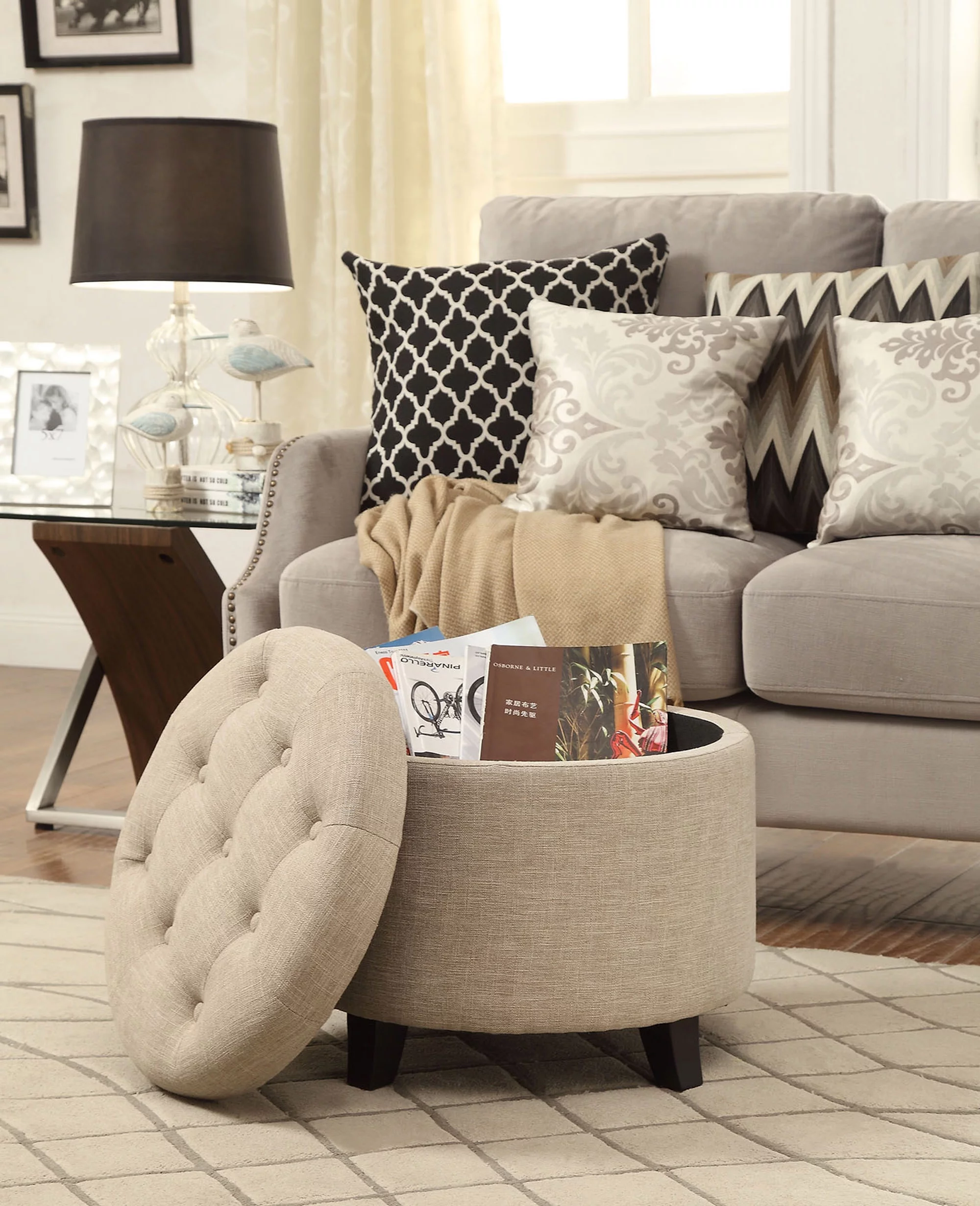 Convenience Concepts Designs4Comfort Round Ottoman