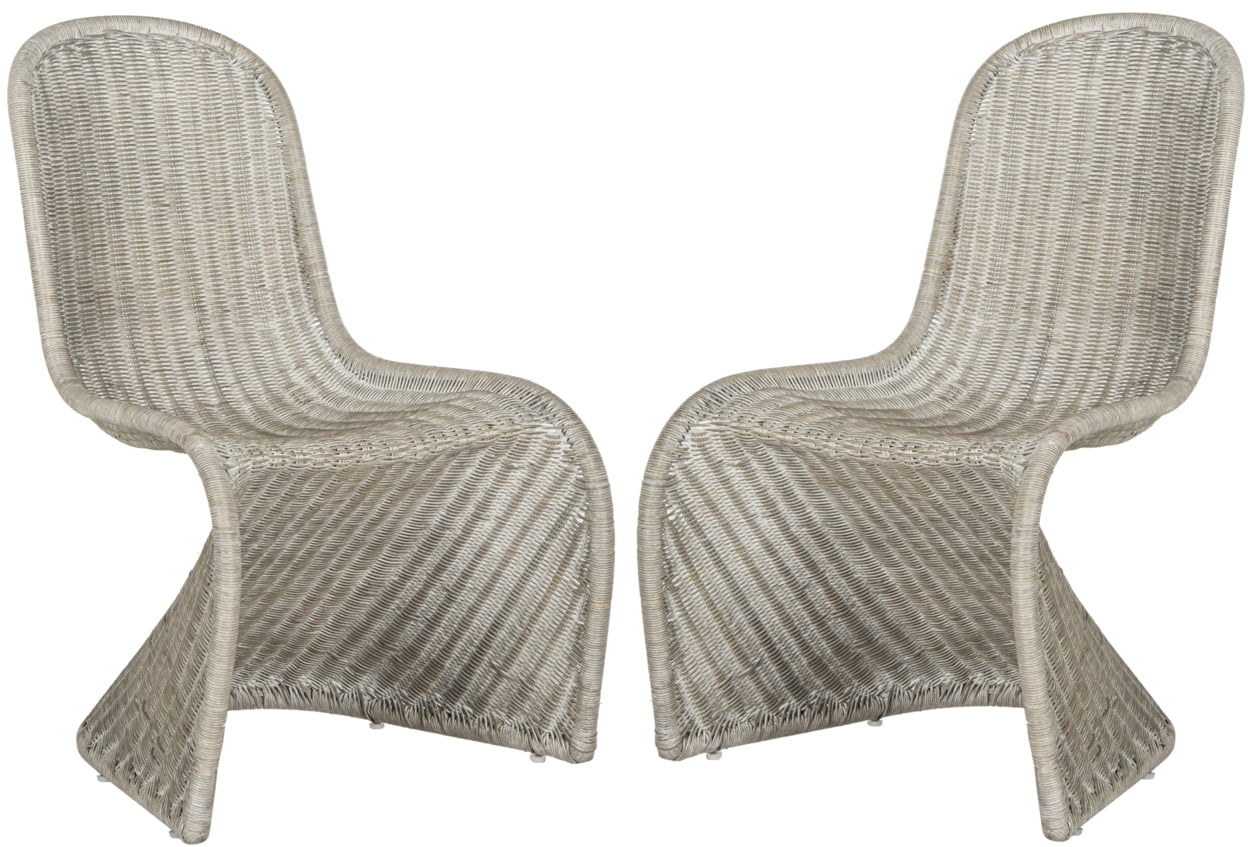 SAFAVIEH Tana Wicker Side Chair Antique / Grey