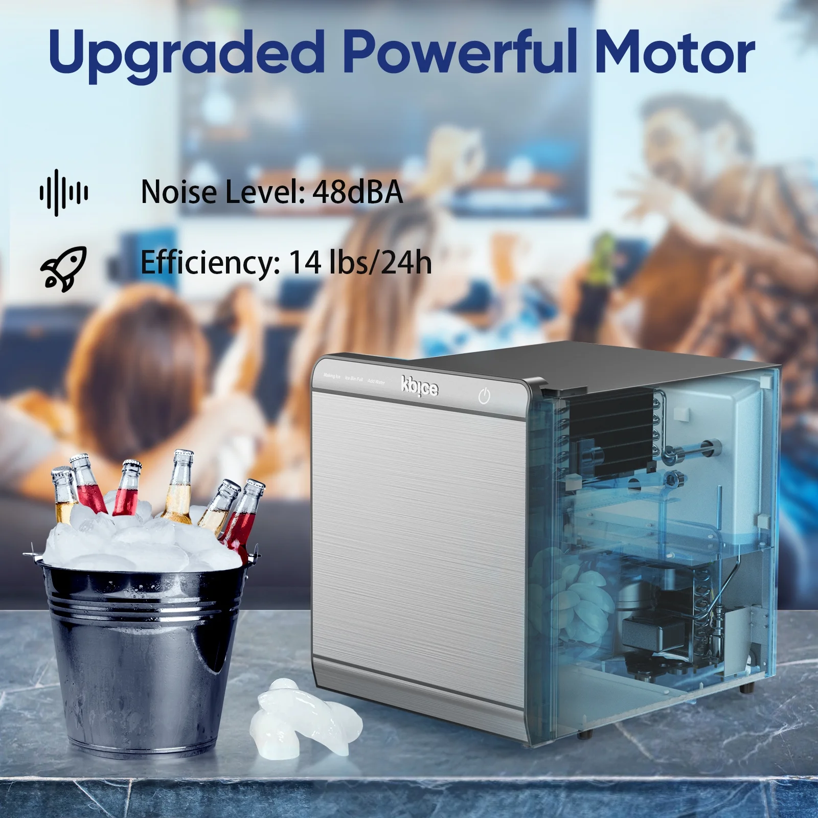 KBICE Crescent Ice Maker - Plumbed-in Water Supply