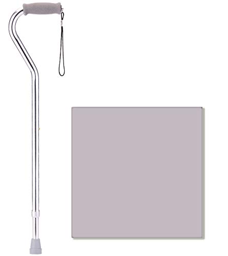 NOVA Designer Walking Cane with Offset Handle, Lightweight Adjustable Walking Stick with Carrying Strap, Black