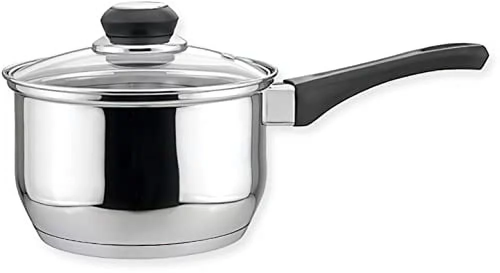 EUROSTAR 3QT Stainless Steel Saucepan with Glass Cover