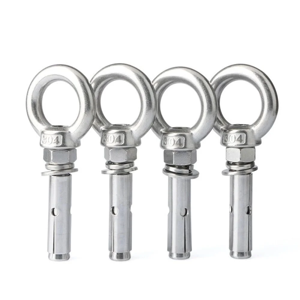 Lifting Eye Bolt,Anchor Bolts, 304 Stainless Steel Sleeve Anchor Concrete Expanding Rawl Bolts Expansion Eye Bolt Installation Artifact Hook Expansion Screws (Color : M10x70mm 2pcs)