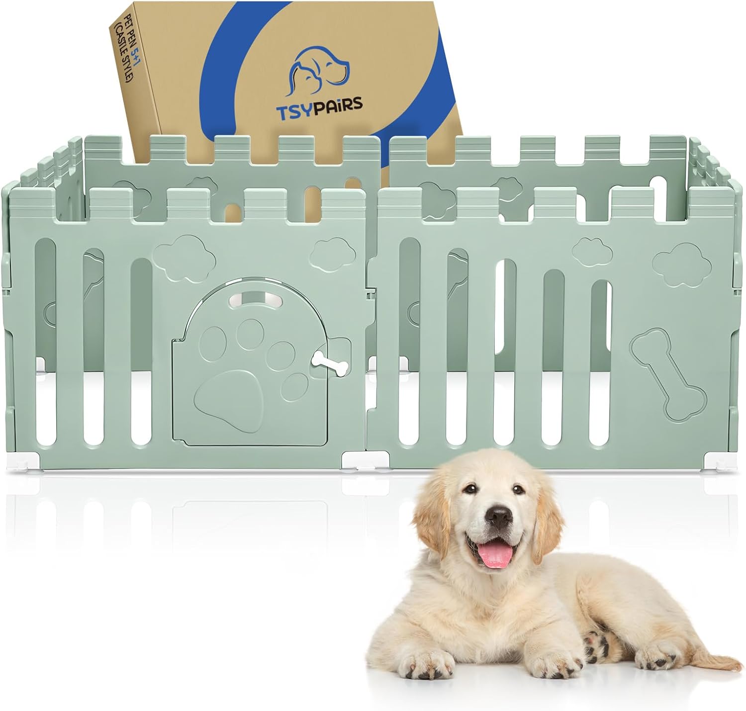 Dog Playpen with Door, 6-Panel 24