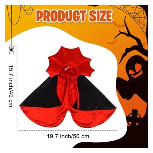 6 Pcs Red Black Halloween Devil Vampire Cloak Cape Adjustable Pet Cat Cosplay Garment