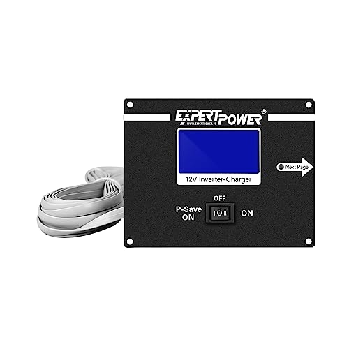 ExpertPower 3000W Pure Sine Wave Inverter Charger | Peak 9000W | DC 12V - AC 110V | LifePO4/ Lithium Battery Compatible | Auto Transfer Switch | LCD Display