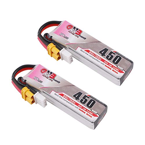 Crazepony 2S HV LiPo Battery, 7.6V 450mAh 80/160C XT30 Plug for Trashcans Larva X Micro FPV Racing Drone Quadcopter - 2PCS