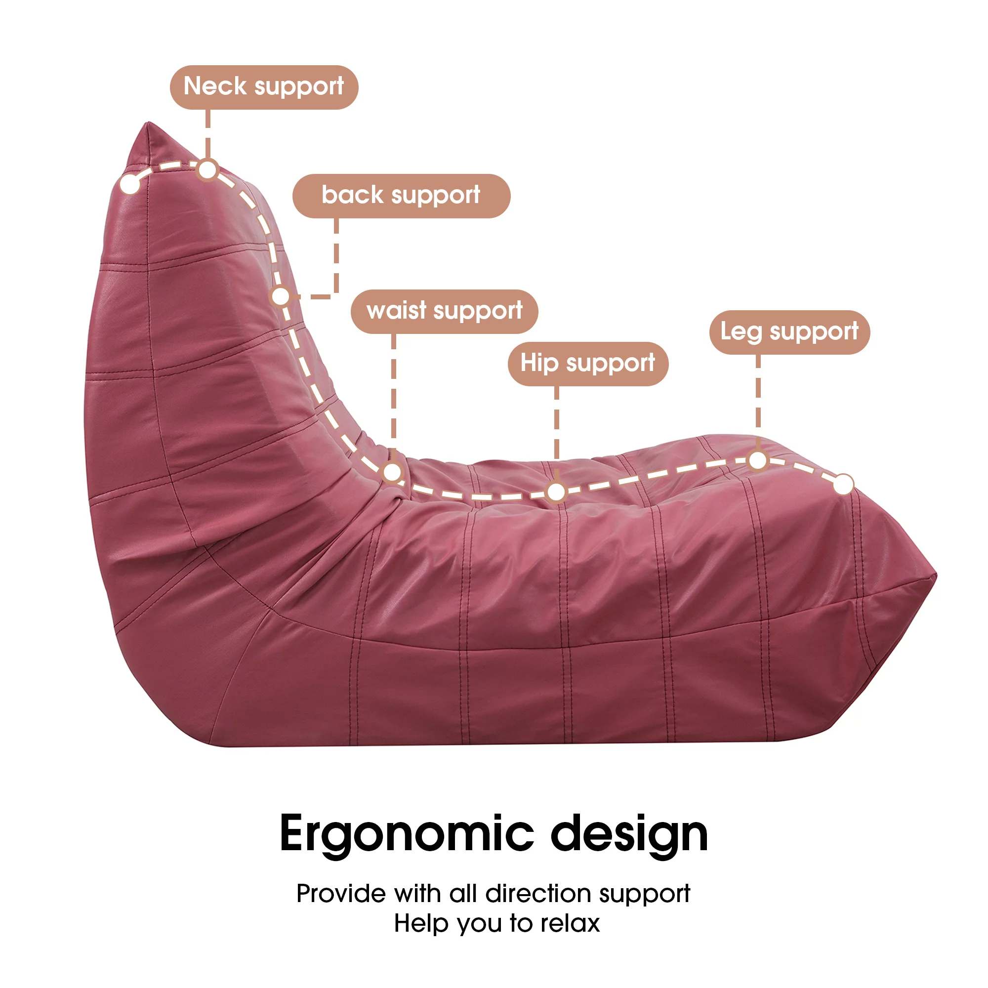 Comfy Oversized Lazy Sofa, Modern Armless Lounge Chair with Backrest Retro Single-Seat , 100% Sponge-Filled Sofa for Living Room, Bedroom, Salon, Office,3 Colors