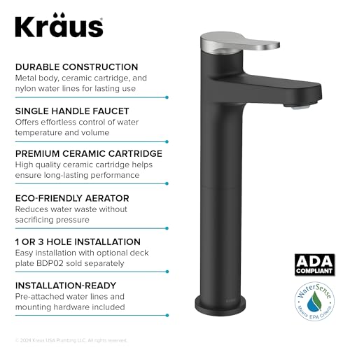 KRAUS Indy Single Handle One Hole Bathroom Sink Faucet in Chrome, KBF-1411CH