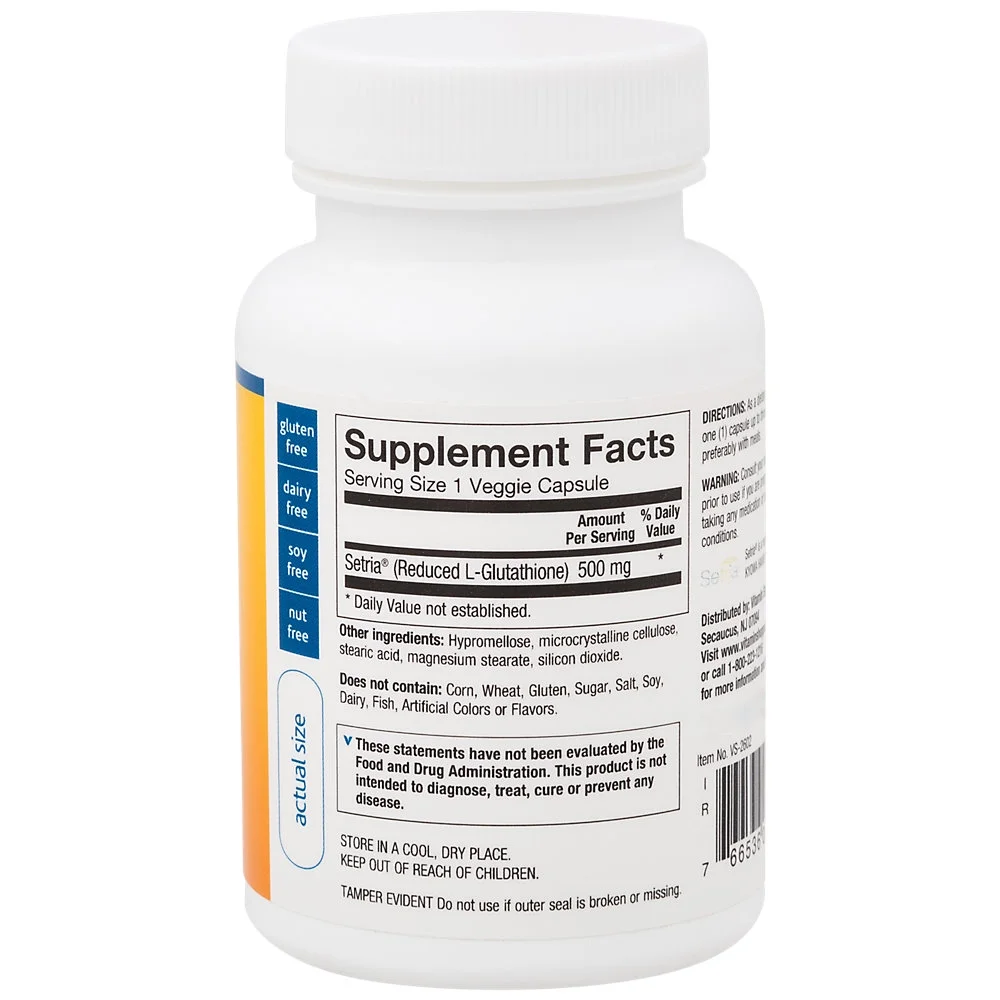 The Vitamin Shoppe Reduced Gluthathione 500MG, Antioxidant Supplement that Supports Immune & Cellular Health (60 Capsules)