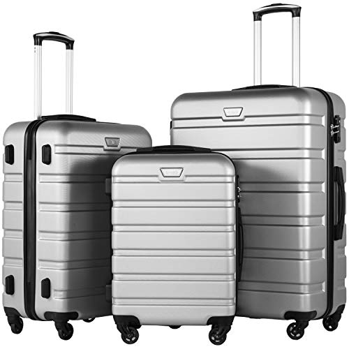 Coolife Luggage 4 Piece Set Suitcase Spinner Hardshell Lightweight TSA Lock