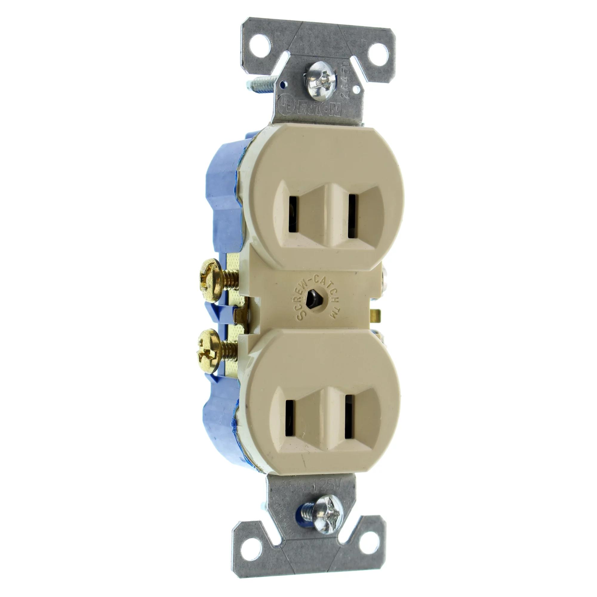 Hubbell RR15NGIZ Duplex Recetpacle Outlet, Non-Grounding, 2-Wire, 15-Amp, 120-Volt, Ivory, (50-Pack)