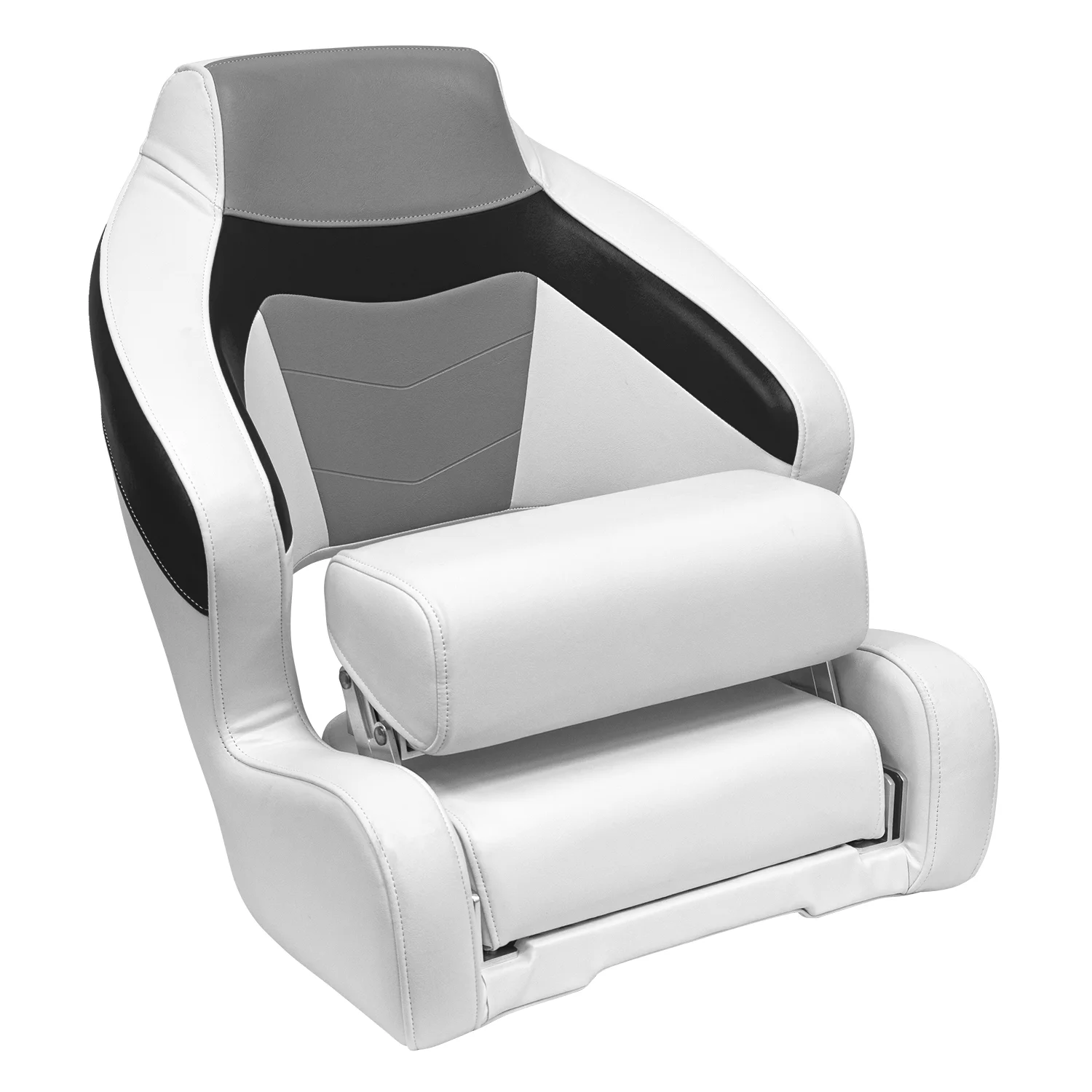 Wise 3338-1782 Baja Extra Large Bucket Seat with Flip-Up Bolster, Brite White / Marble Grey / Black