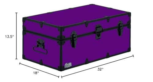 C&N Footlockers Camp Trunk Footlocker - Happy Camper with Black Trim 32 x 18 x 13.5 Inches