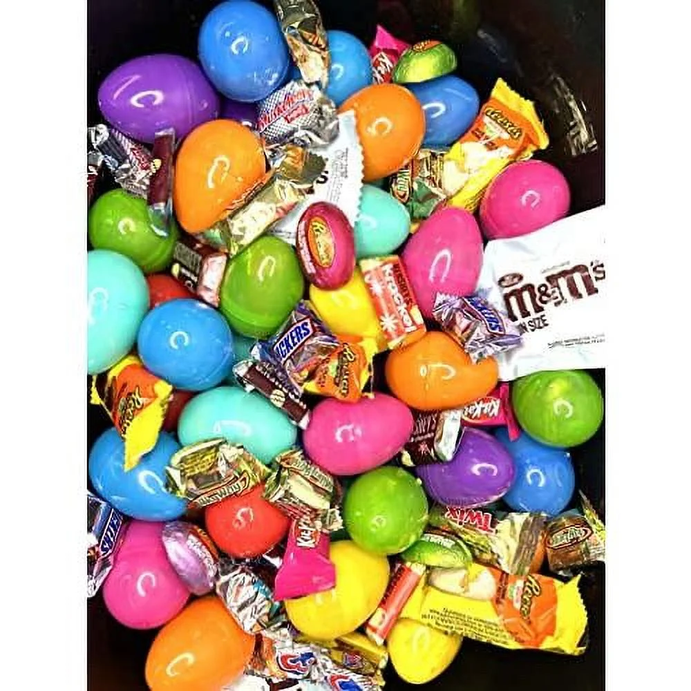 Pre Filled Chocolate Candy Plastic Easter Eggs With Egg Token (100)
