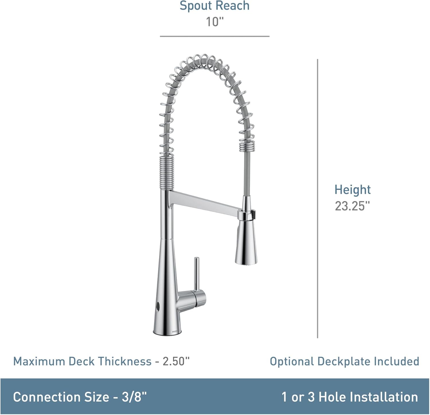 Moen 5925EWBL Sleek Single-Handle High Arc Pulldown Kitchen Faucet, Matte Black