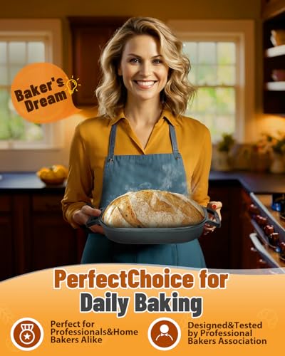 Cloche Loaf Dutch Oven, Pre-Seasoned, 9.5QT, 13 LBS Heavy Duty, Non-Stick, Large Bread Loaf Pan, Oval Cast Iron Bread Pan With Lid, Cloche Homemade Loaf Pan, Sourdough Artisan Bread Baking Pan