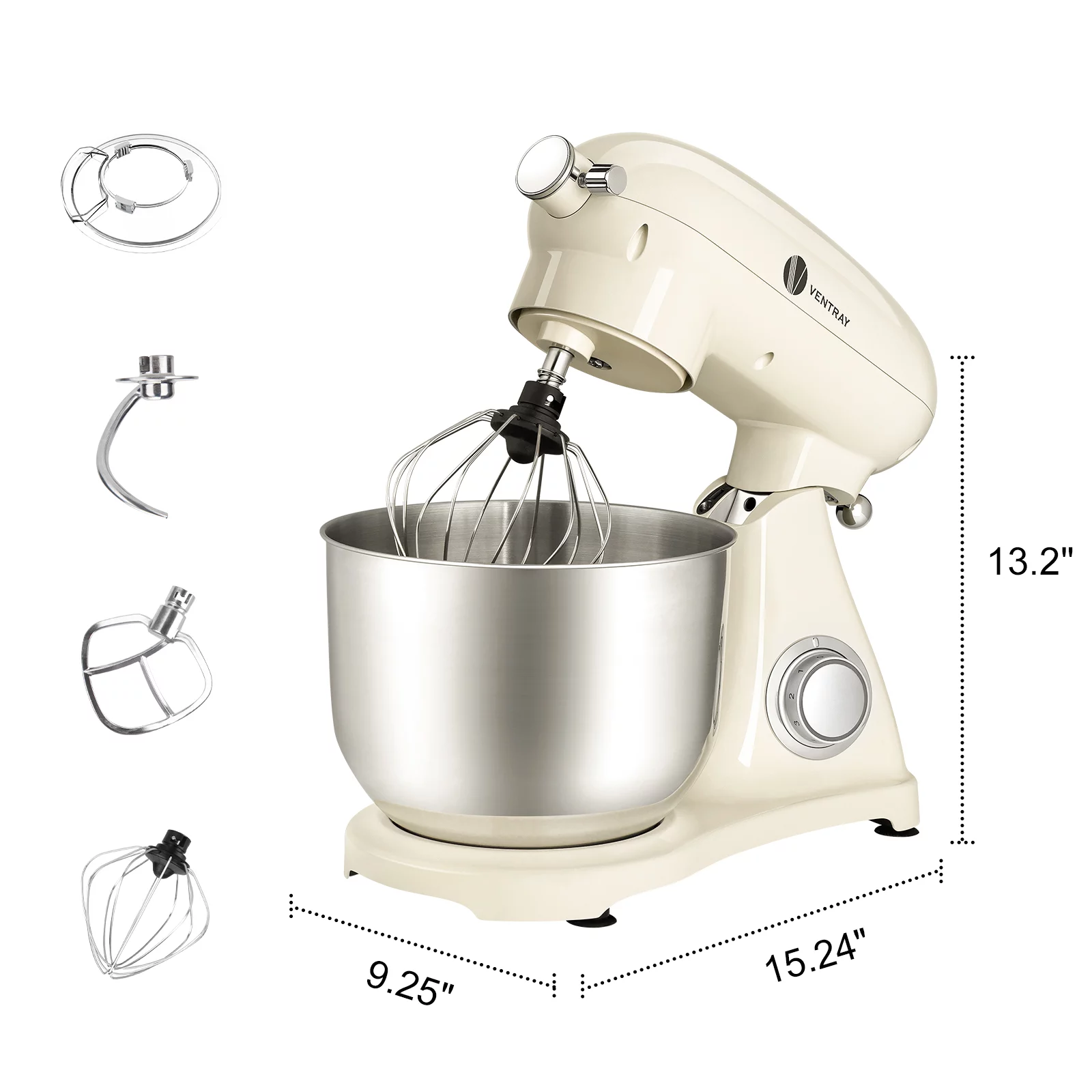 Stand Mixer with 3in1 Pasta Maker Attachment Machine, Included Pasta Sheet Roller, Spaghetti Cutter, Fettuccine Cutter, 6.35Qt Multifunctional Kitchen Mixer by Ventray, Holiday Gift