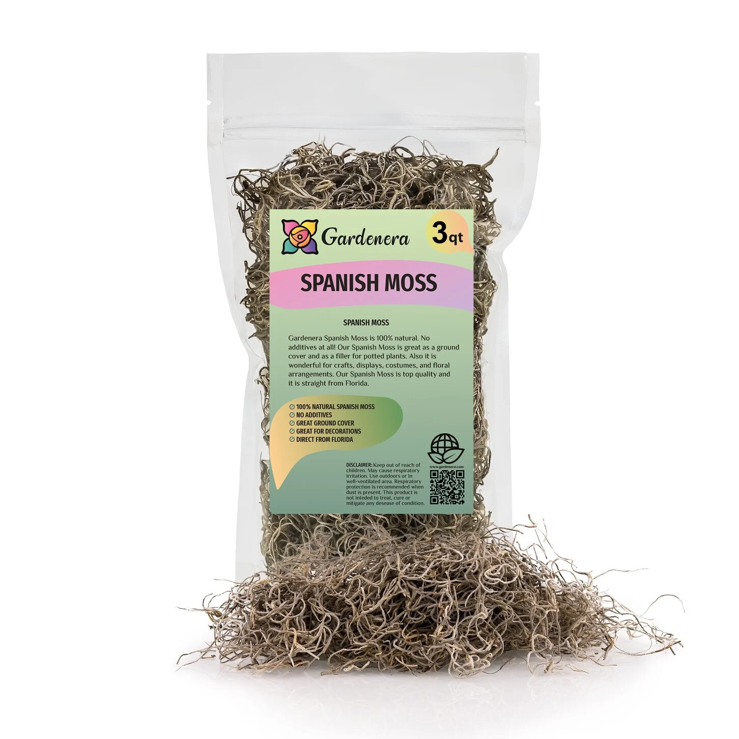 ⭐ PREMIUM Natural Spanish Moss | Natural Preserved - Great Ground Cover - Filler for Potted Plants by ://N ★ LOVA - 3 Quart Bag