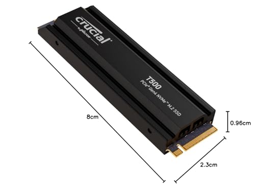 Crucial T500 1TB Gen4 NVMe M.2 Internal Gaming SSD, Up to 7300MB/s, Laptop & Desktop Compatible + 1mo Adobe CC All Apps - CT1000T500SSD8