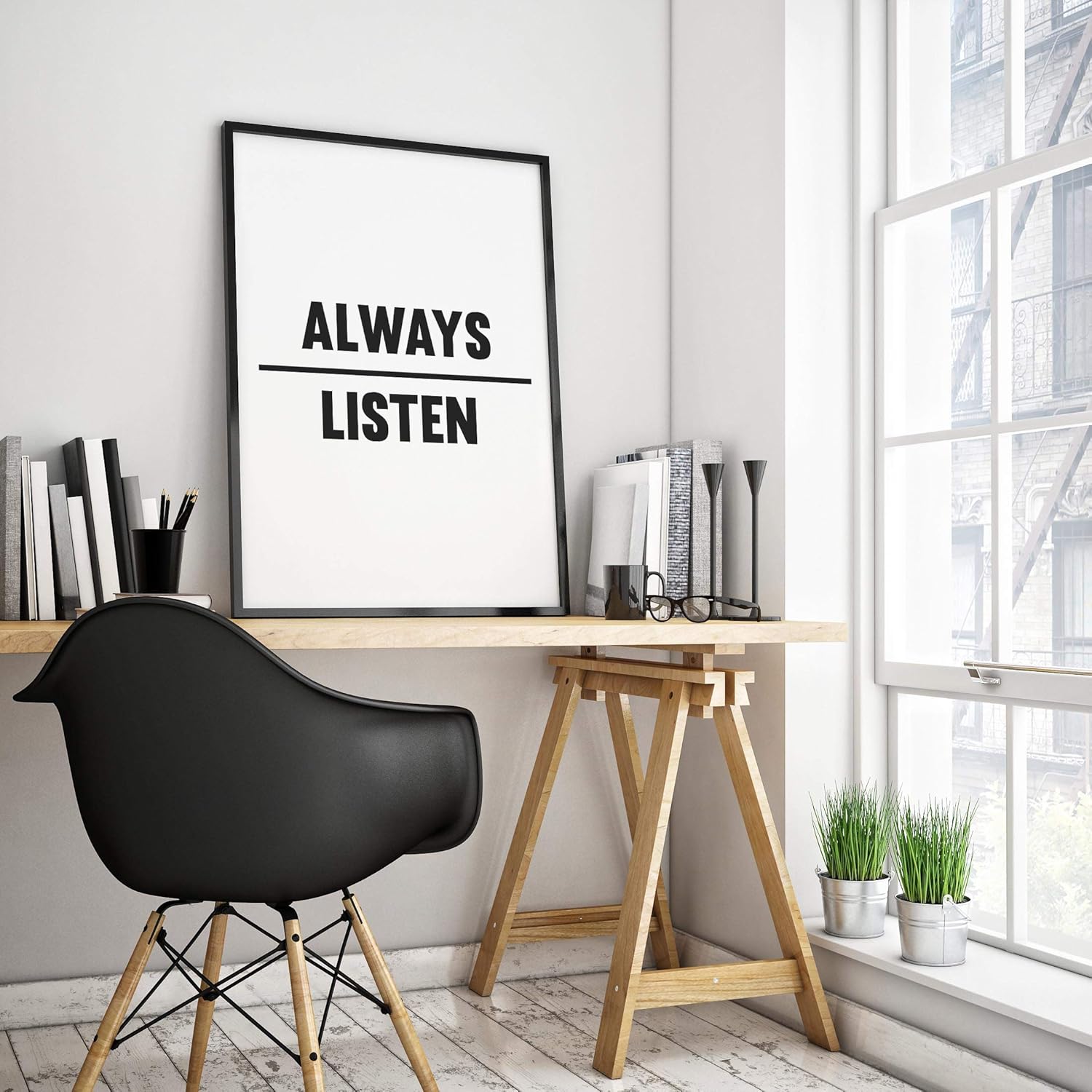 Always Listen Poster Print, Inspirational Print, Motivational Quotes, Office Art, Cubicle Picture, Home Wall Decor Unframed