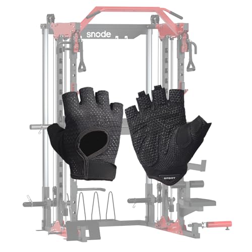 SNODE ALL10 Smith Machine for Home Gym, Power Rack with Cable Crossover, Squat Rack with Leg Press and Advanced LAT Pull-Down, 2000LB Weight Capacity