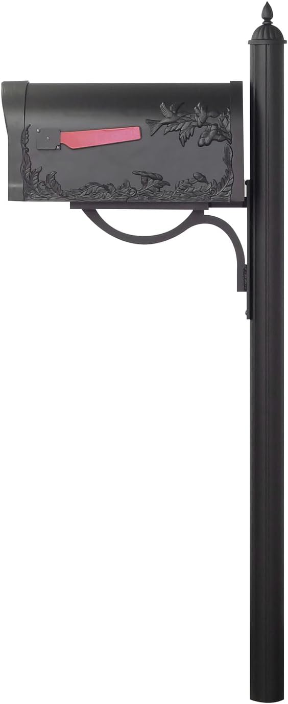 Special Lite Products Hummingbird Curbside Mailbox with Locking Insert and Richland Mailbox Post
